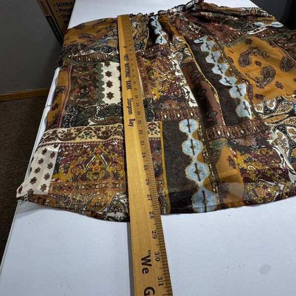 NWT Chelsea & Theodore Plus Size 3X Peasant Top Bandanna Paisley Boho print - Picture 10 of 14